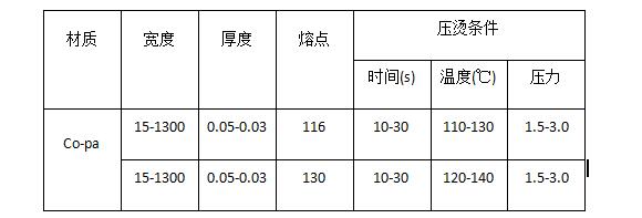 pa熱熔膠膜參數(shù)